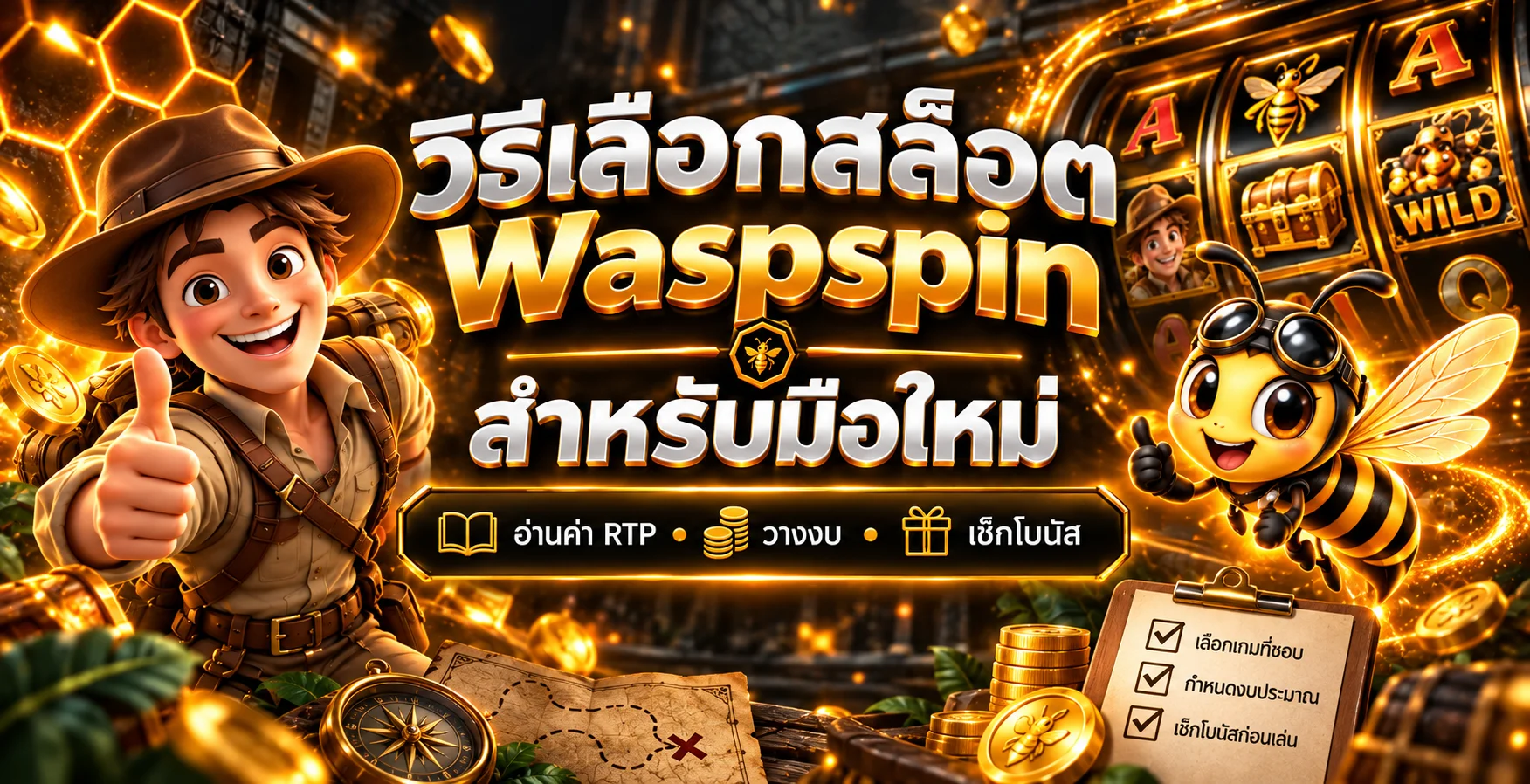 Waspspin วิธีเลือกสล็อต RTP งบ และโบนัส